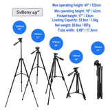 Deluxe SVBONY Portable Tripod Stands (49, 54 and 57 Inches)